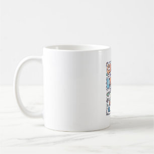 Einhorn-Häkel- und Einhörner Kawaii-Aufkleber und  Kaffeetasse
