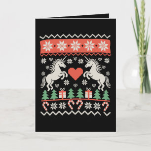 Einhorn hässlicher Weihnachtspullover Xmas Ferienz Karte