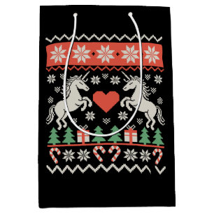 Einhorn hässlicher Weihnachtspullover Xmas Ferienz Mittlere Geschenktüte