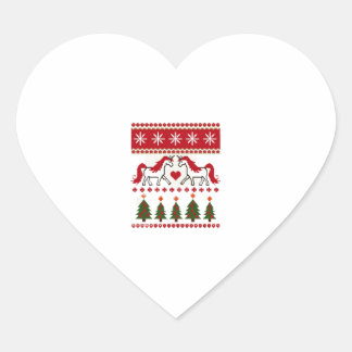 Einhorn hässliches Weihnachtspullover-Party-T-Shir Herz-Aufkleber