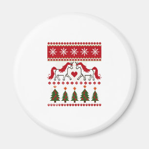 Einhorn hässliches Weihnachtspullover-Party-T-Shir Magnet