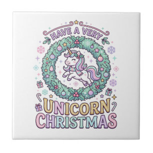Einhorn hat ein sehr Einhorn-Weihnachten Fett Typo Fliese