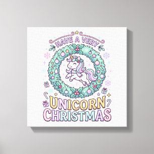 Einhorn hat ein sehr Einhorn-Weihnachten Fett Typo Leinwanddruck