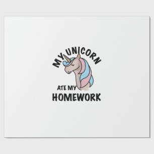 Einhorn Hat Meine Hausaufgaben T Shirt Mädchen Fra Geschenkpapier