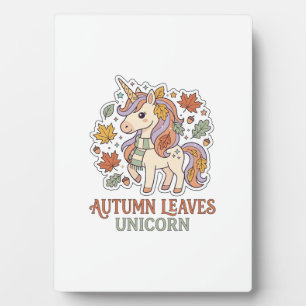 Einhorn Herbstblätter Einhorn Grafikdesign Merch Fotoplatte