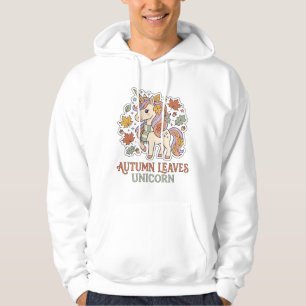 Einhorn Herbstblätter Einhorn Grafikdesign Merch Hoodie