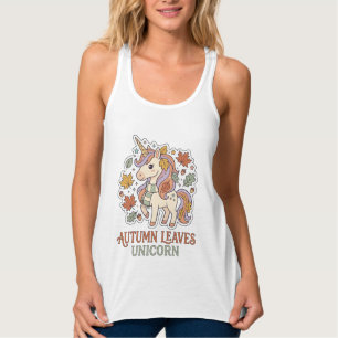 Einhorn Herbstblätter Einhorn Grafikdesign Merch Tank Top