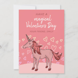 Einhorn-Herz-Kinder-Klassenzimmer Valentinstag Feiertagskarte