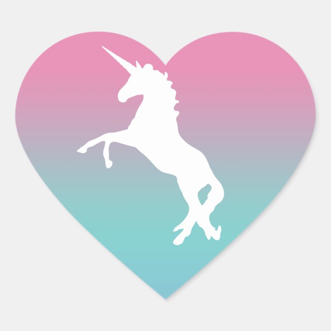 Einhorn Herz Rosa Gastgeschenk Herzlich Willkommen Herz-Aufkleber (Vorderseite)