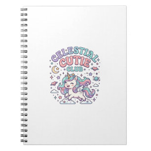 Einhorn Himmels-Cutie-Club Retro-Stil Produkt G Notizblock