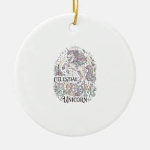 Einhorn Himmelsblüte Einhorn Premium Vektor Typ Keramik Ornament