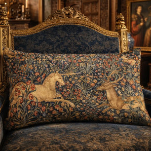 Einhorn & Hirsch Renaissance-Druck Lendenkissen