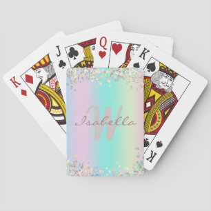 Einhorn Holografischer Glitter Spielkarten