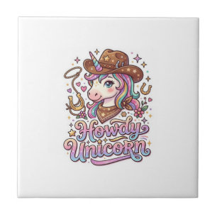Einhorn Howdy Einhorn Geschenkidee Aufkleber und S Fliese
