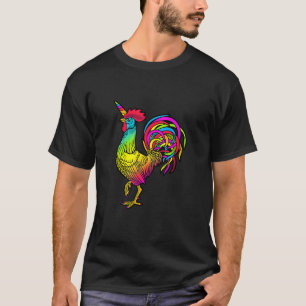 Einhorn-Huhn-Regenbogen-Hahn-Grafik Einhorn T-Shirt