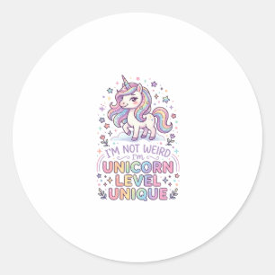 Einhorn Ich bin nicht seltsam, ich bin Einhorn-Lev Runder Aufkleber