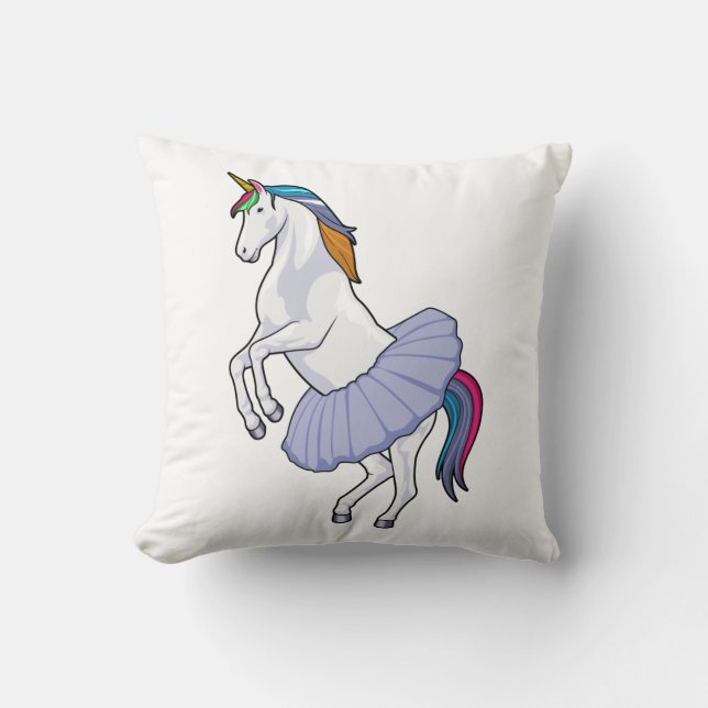 Einhorn im Ballett mit Rock Kissen (Vorderseite)