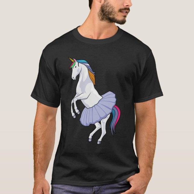 Einhorn im Ballett mit Rock T-Shirt (Vorderseite)