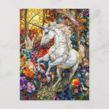 Einhorn im Blumengarten