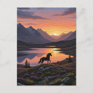 Einhorn im Cairngorms Nationalpark Schottland Postkarte