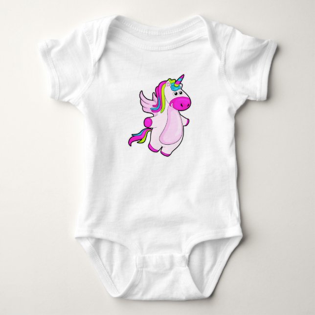 Einhorn im Fliegen Baby Strampler (Vorderseite)