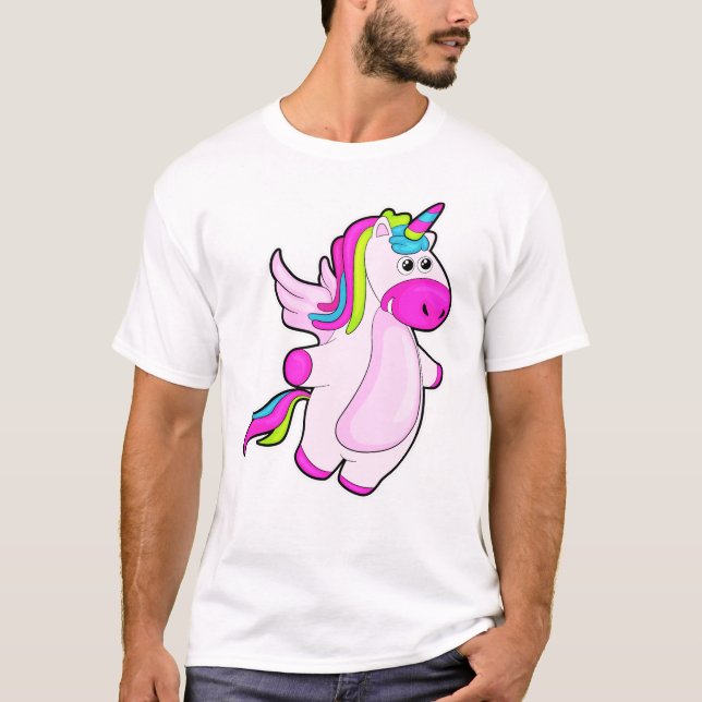 Einhorn im Fliegen T-Shirt (Vorderseite)