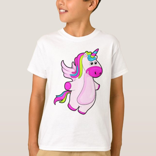 Einhorn im Fliegen T-Shirt (Vorderseite)