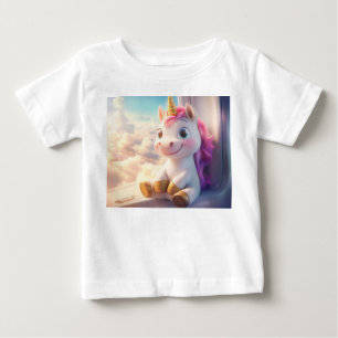 Einhorn im Flugzeug Baby T-shirt