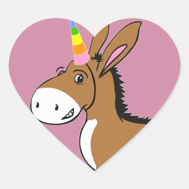Einhorn im Herzen Herz-Aufkleber (Vorderseite)