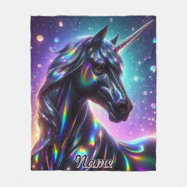 Einhorn im magischen Hintergrund Fleecedecke