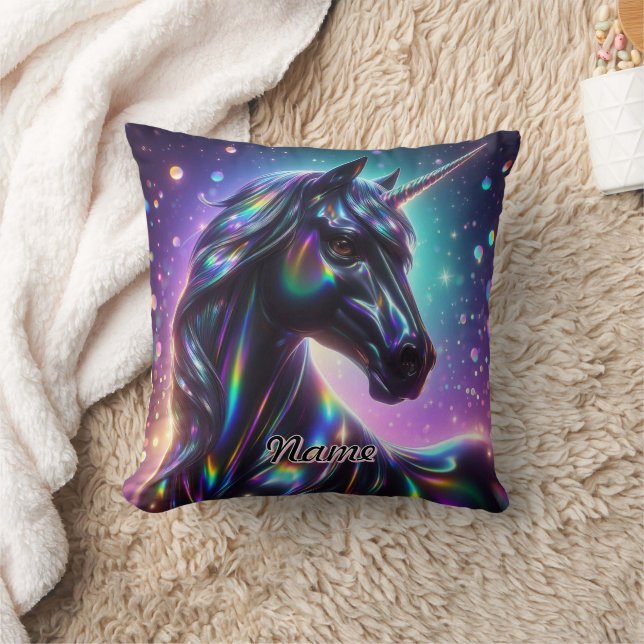 Einhorn im magischen Hintergrund Kissen (Decke)