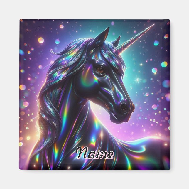Einhorn im magischen Hintergrund Magnet (Vorne)
