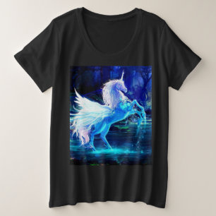 Einhorn im Mondlicht Pegasus Women's Große Größe T-Shirt