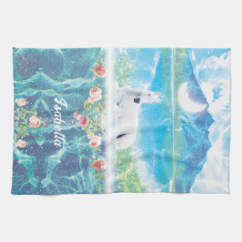 Einhorn im Paradies Personalisiert Geschirrtuch