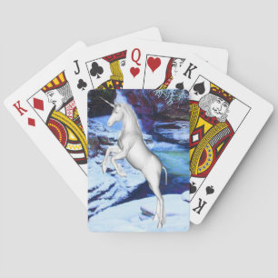 Einhorn im Schnee Spielkarten