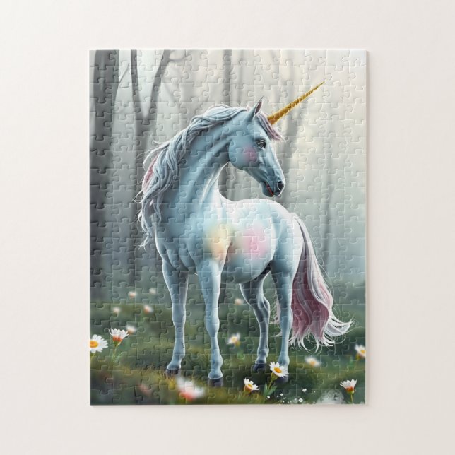 Einhorn im Wald (Vertikal)