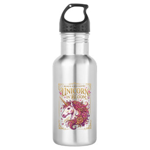 Einhorn in blühendem stilvollen Zazzle-Design_1 Edelstahlflasche