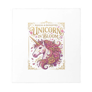 Einhorn in blühendem stilvollen Zazzle-Design_1 Notizblock