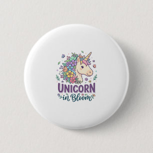 Einhorn in Blüte Fettgedruckte Typografie Druck au Button