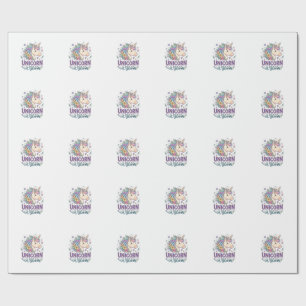 Einhorn in Blüte Fettgedruckte Typografie Druck au Geschenkpapier