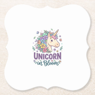 Einhorn in Blüte Fettgedruckte Typografie Druck au Untersetzer
