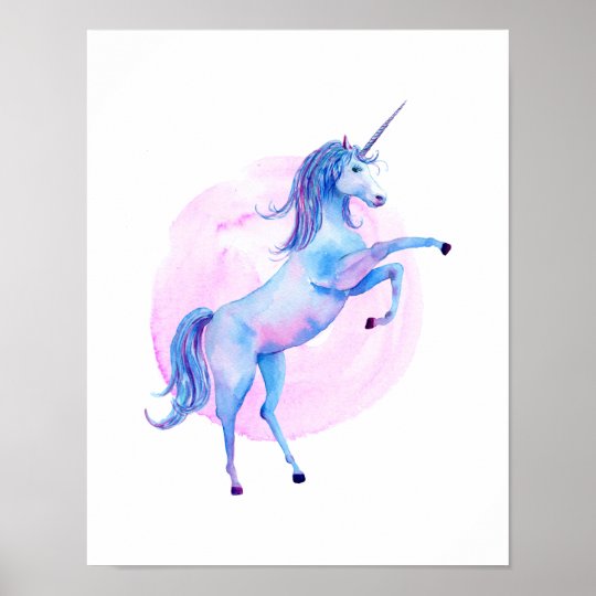 Einhorn In Den Aquarellen Poster Zazzle Ch