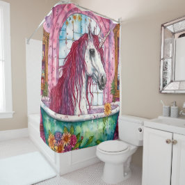 Einhorn in der Badewanne Duschvorhang