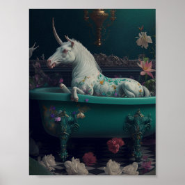 Einhorn in der Badewanne Poster