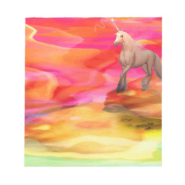 Einhorn in der gestrichenen Wüste Notizblock (Vorderseite)