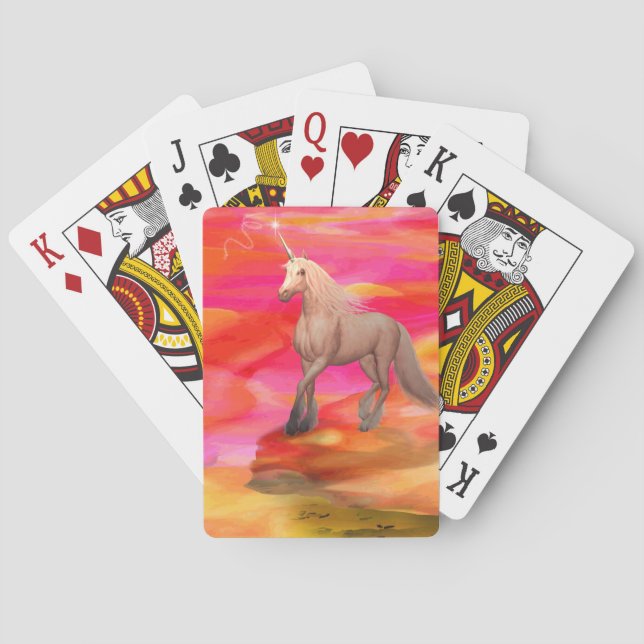 Einhorn in der gestrichenen Wüste Spielkarten (Rückseite)