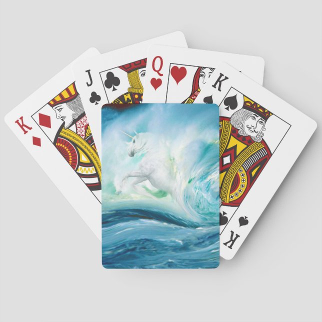 Einhorn in der Meeresfantasie Spielkarten (Rückseite)