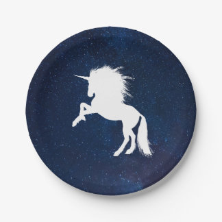 Einhorn in der Weltraumgalaxie Milchstraßen Pappteller