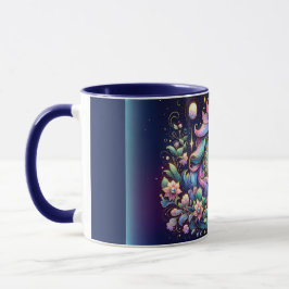 Einhorn in Edelsteinfarben - Florale Fantasie Tasse