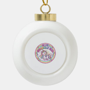 Einhorn In Meiner Funkel Ära Lustiger Druck auf An Keramik Kugel-Ornament